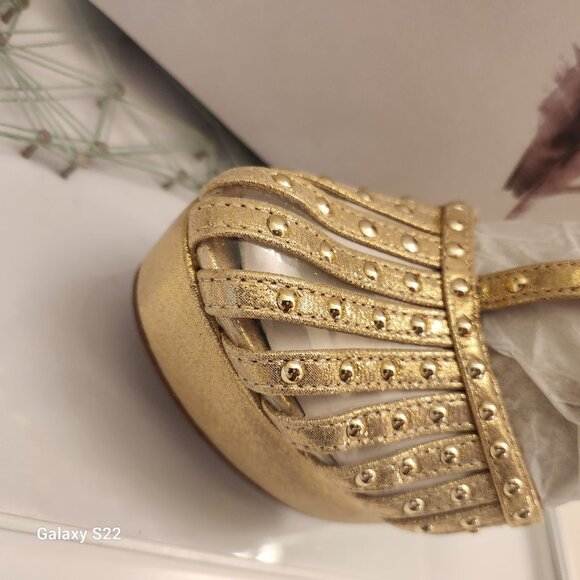 Jessica Simpson Women's Bakir Gold T-Strap Dress Platform Heels Size Various - Picture 3 of 15